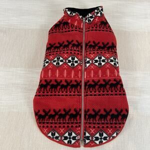 Bailey & Bella Dog Jacket Size XL Red‎ Black Fleece Christmas Winter Coat Vest